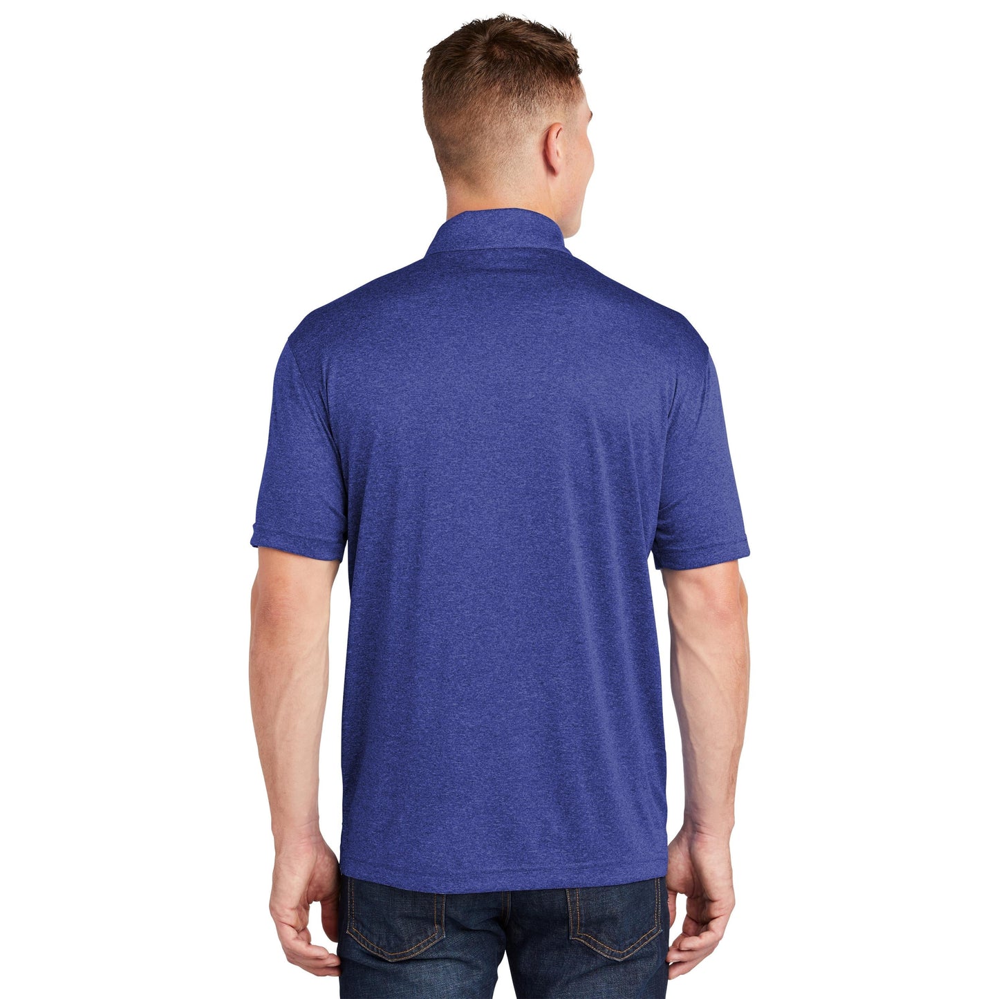 True Royal Heather Polo Shirt - Sport-Tek - Moisture Wicking