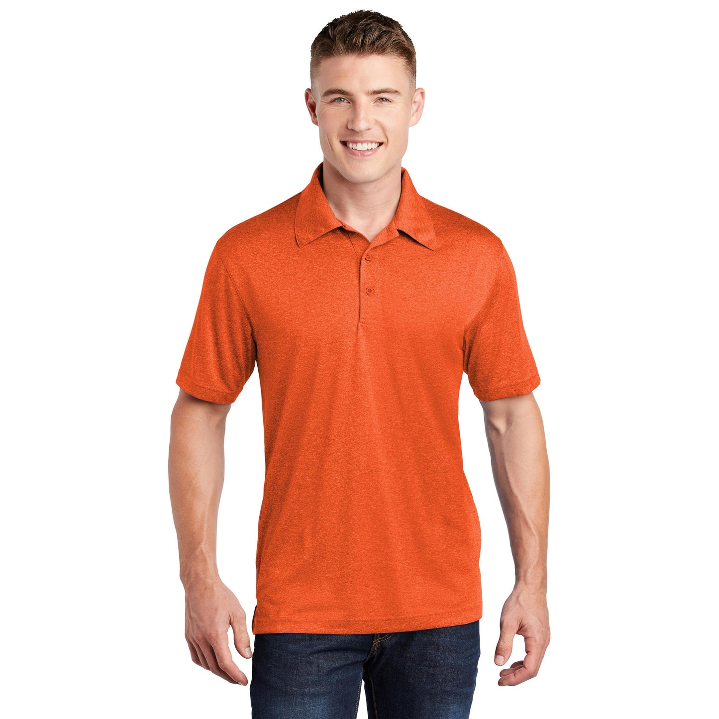 True Royal Heather Polo Shirt - Sport-Tek - Moisture Wicking