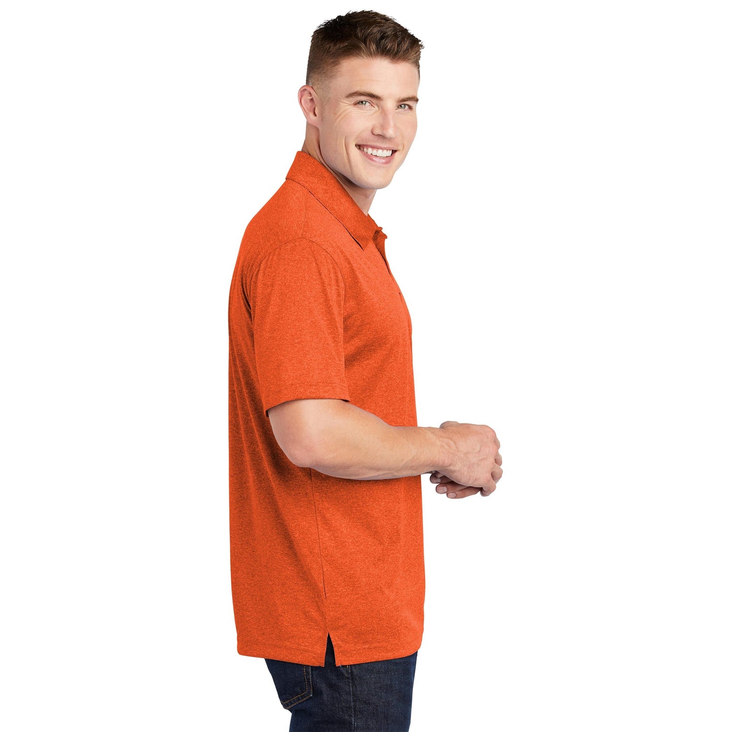 True Royal Heather Polo Shirt - Sport-Tek - Moisture Wicking