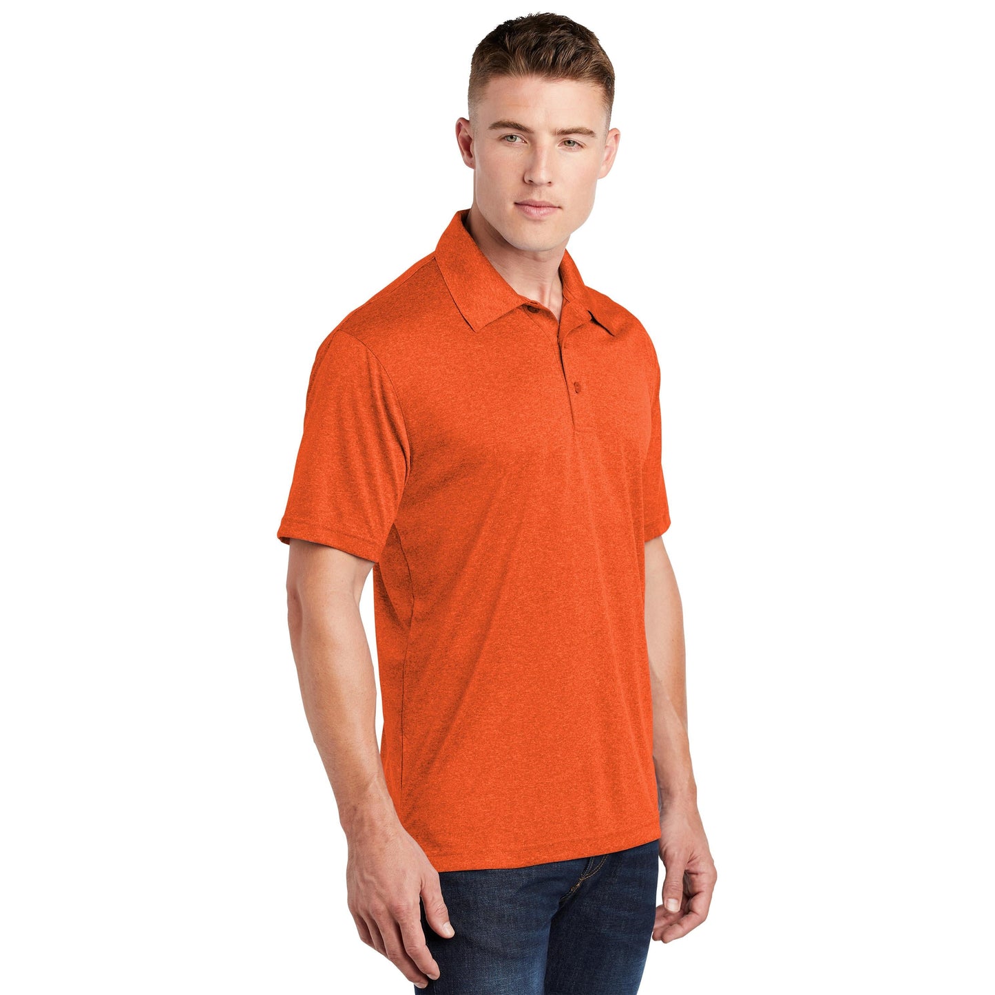 True Royal Heather Polo Shirt - Sport-Tek - Moisture Wicking