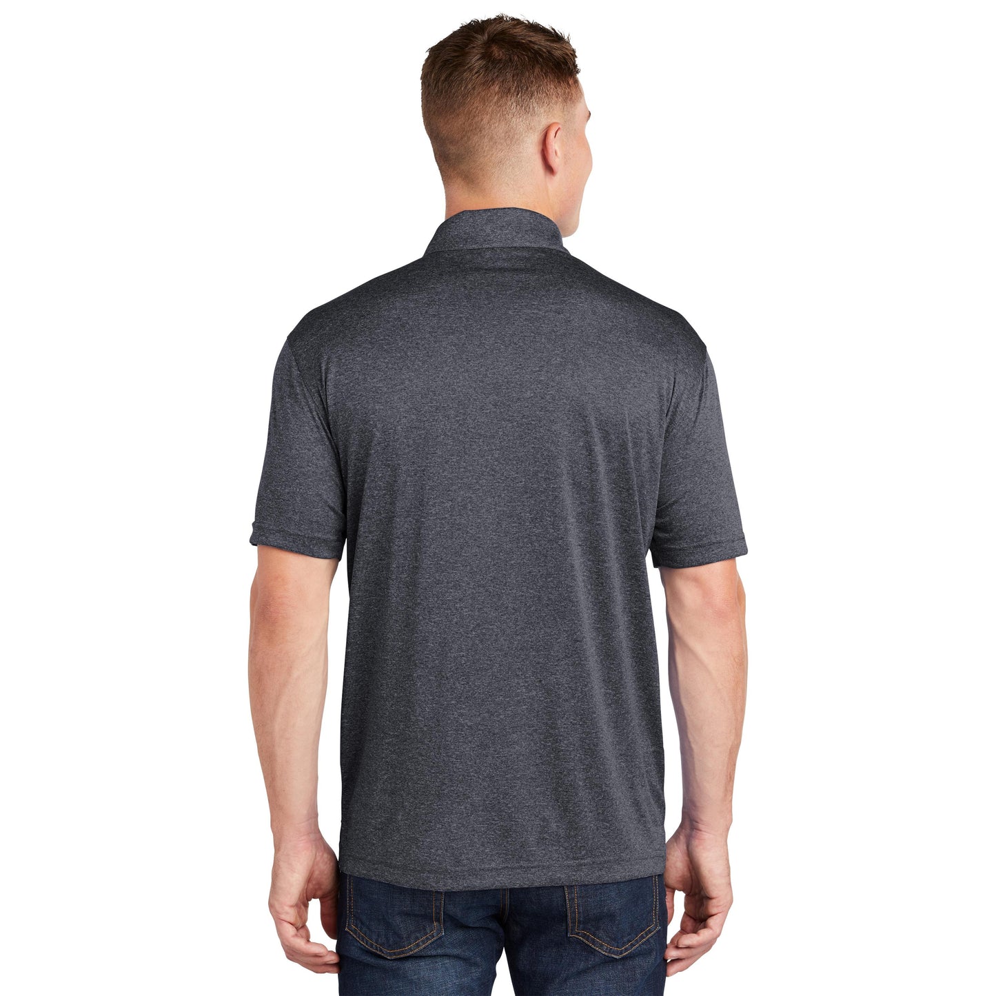 True Royal Heather Polo Shirt - Sport-Tek - Moisture Wicking