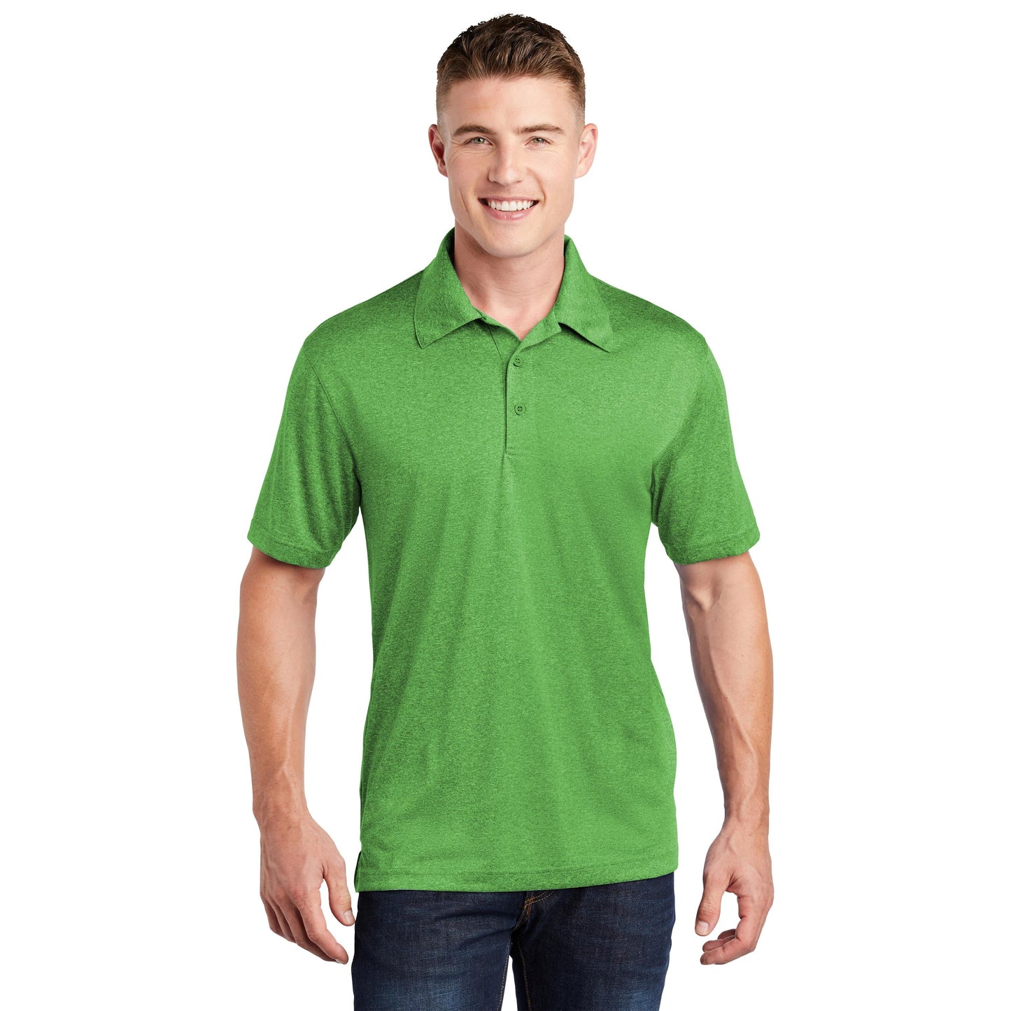 True Royal Heather Polo Shirt - Sport-Tek - Moisture Wicking