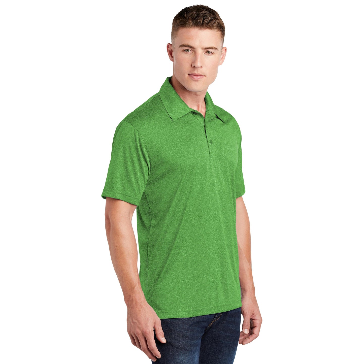 True Royal Heather Polo Shirt - Sport-Tek - Moisture Wicking