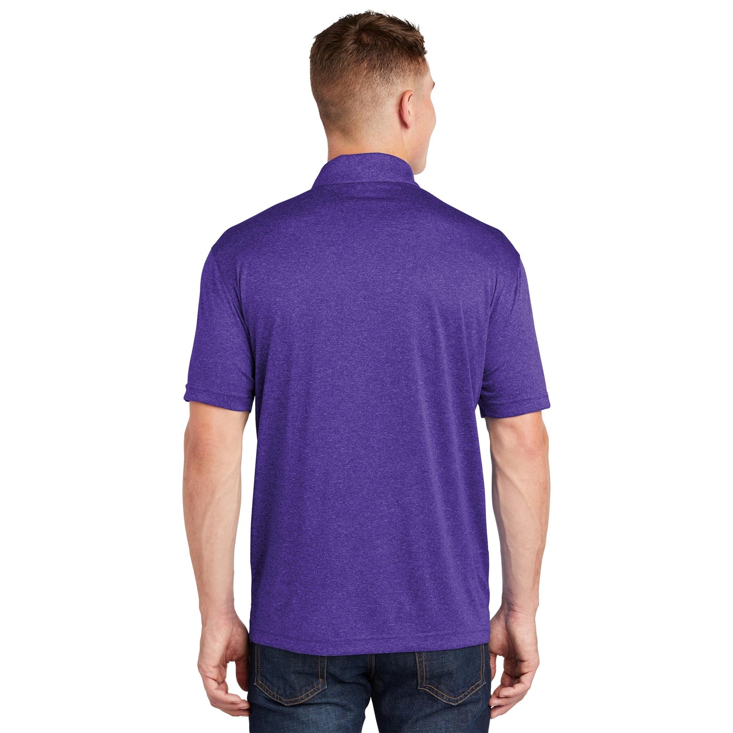 True Royal Heather Polo Shirt - Sport-Tek - Moisture Wicking