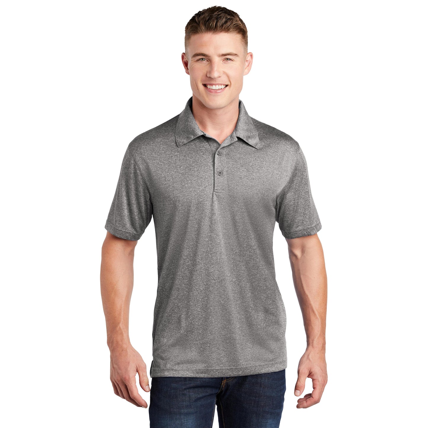 True Royal Heather Polo Shirt - Sport-Tek - Moisture Wicking