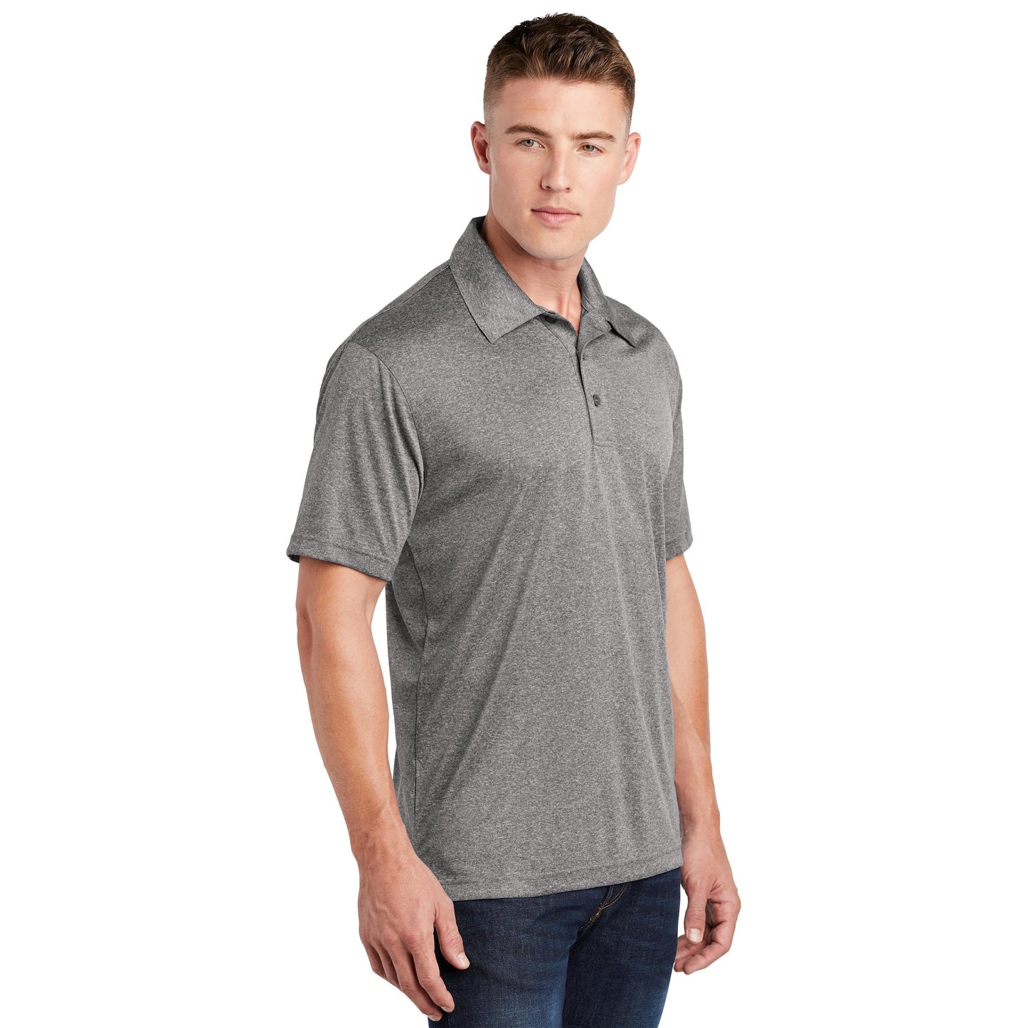 True Royal Heather Polo Shirt - Sport-Tek - Moisture Wicking