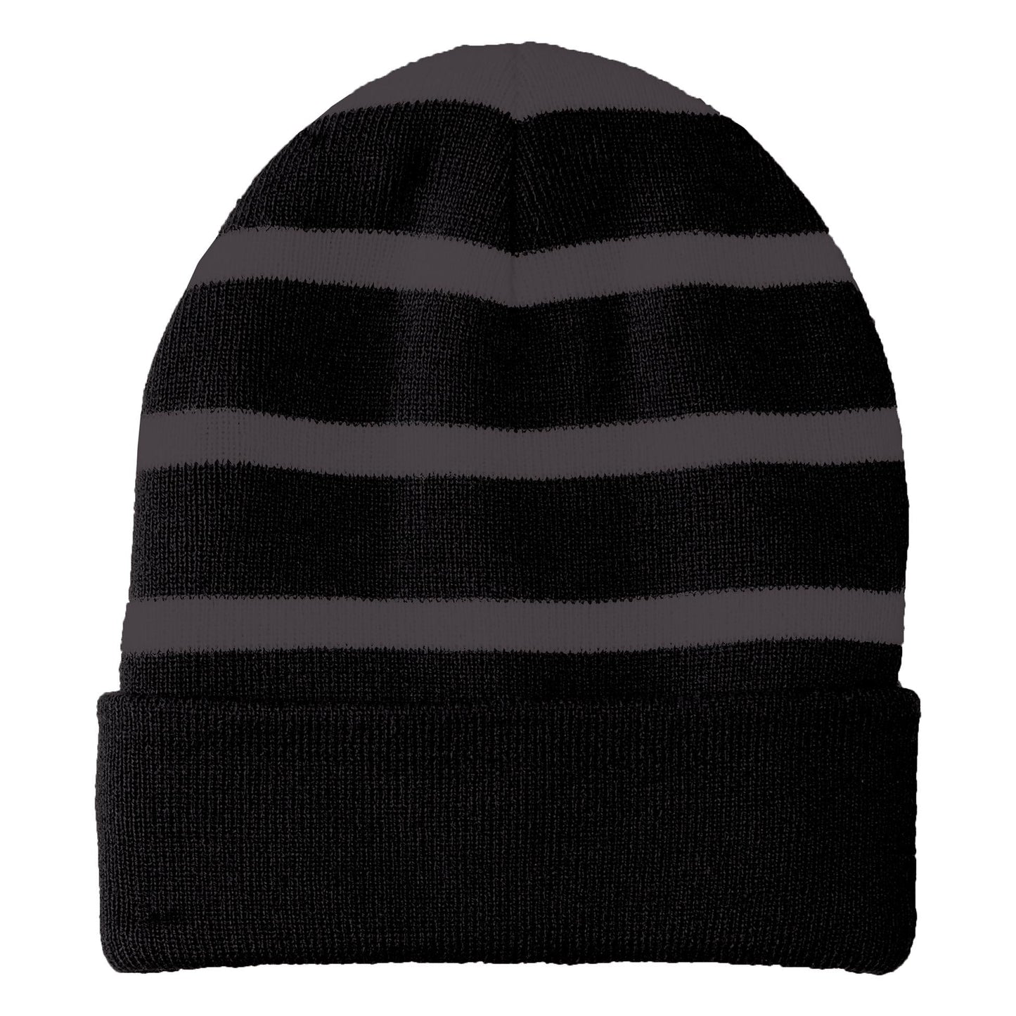 Black/Iron Grey Beanie - Sport-Tek - Fully Lined