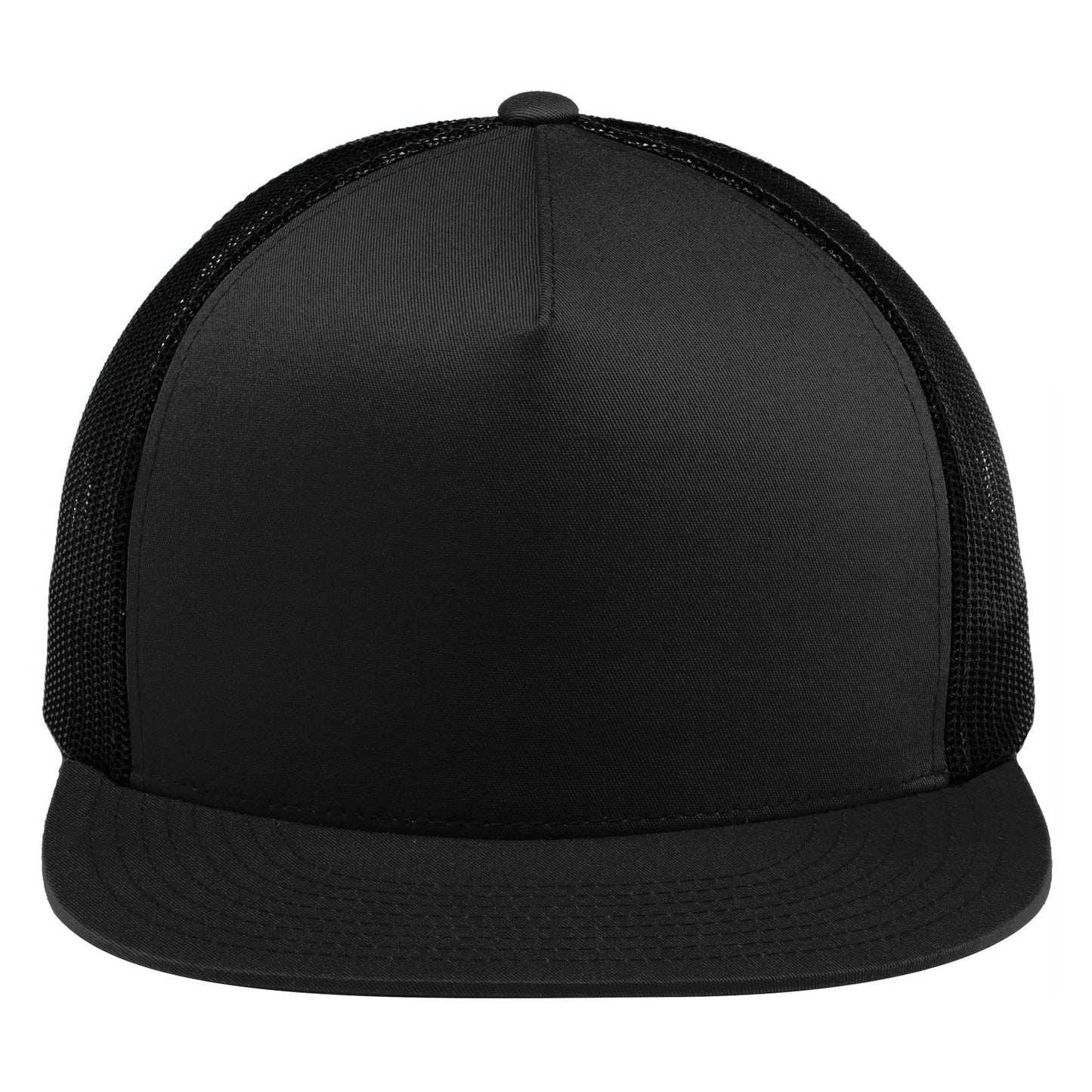 Black Trucker Cap - Sport-Tek - Adjustable Fit Design