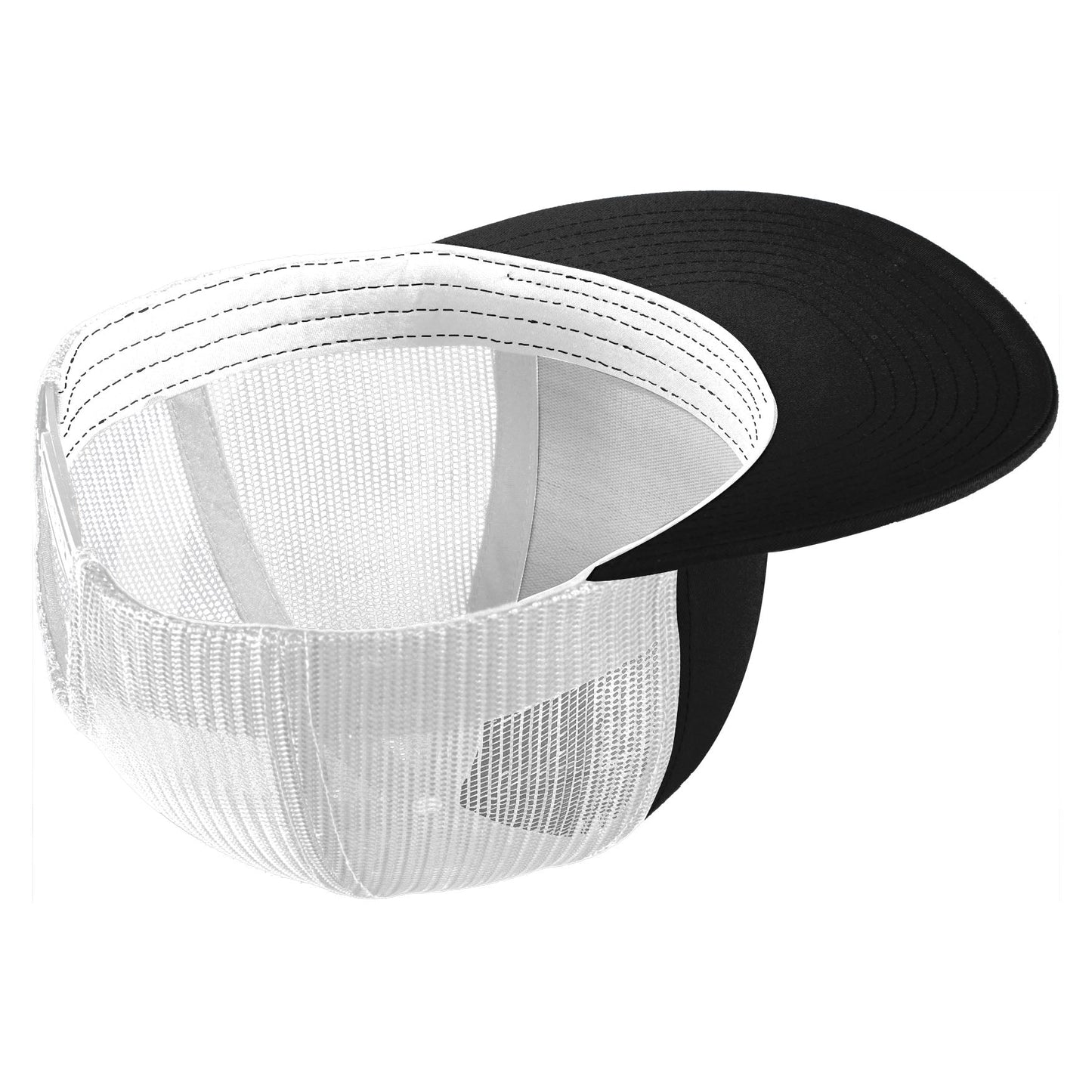 Black Trucker Cap - Sport-Tek - Adjustable Fit Design