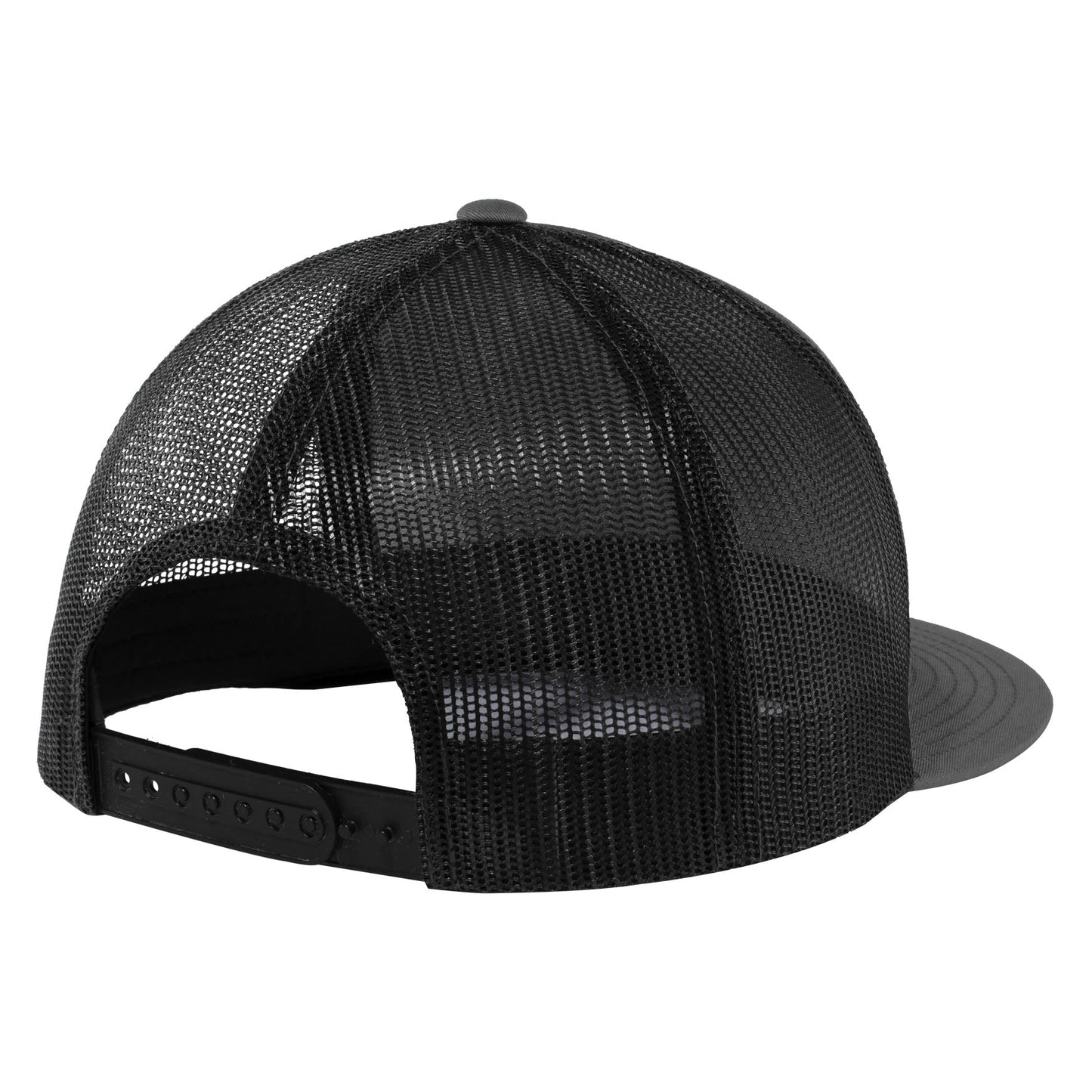 Black Trucker Cap - Sport-Tek - Adjustable Fit Design
