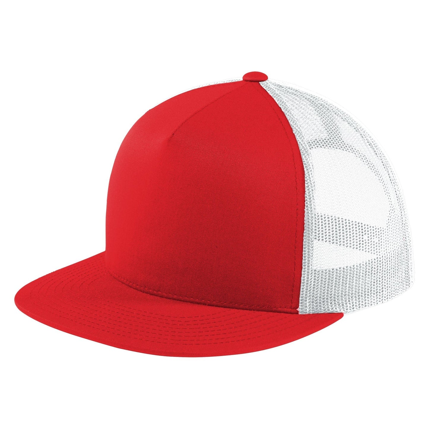 Black Trucker Cap - Sport-Tek - Adjustable Fit Design