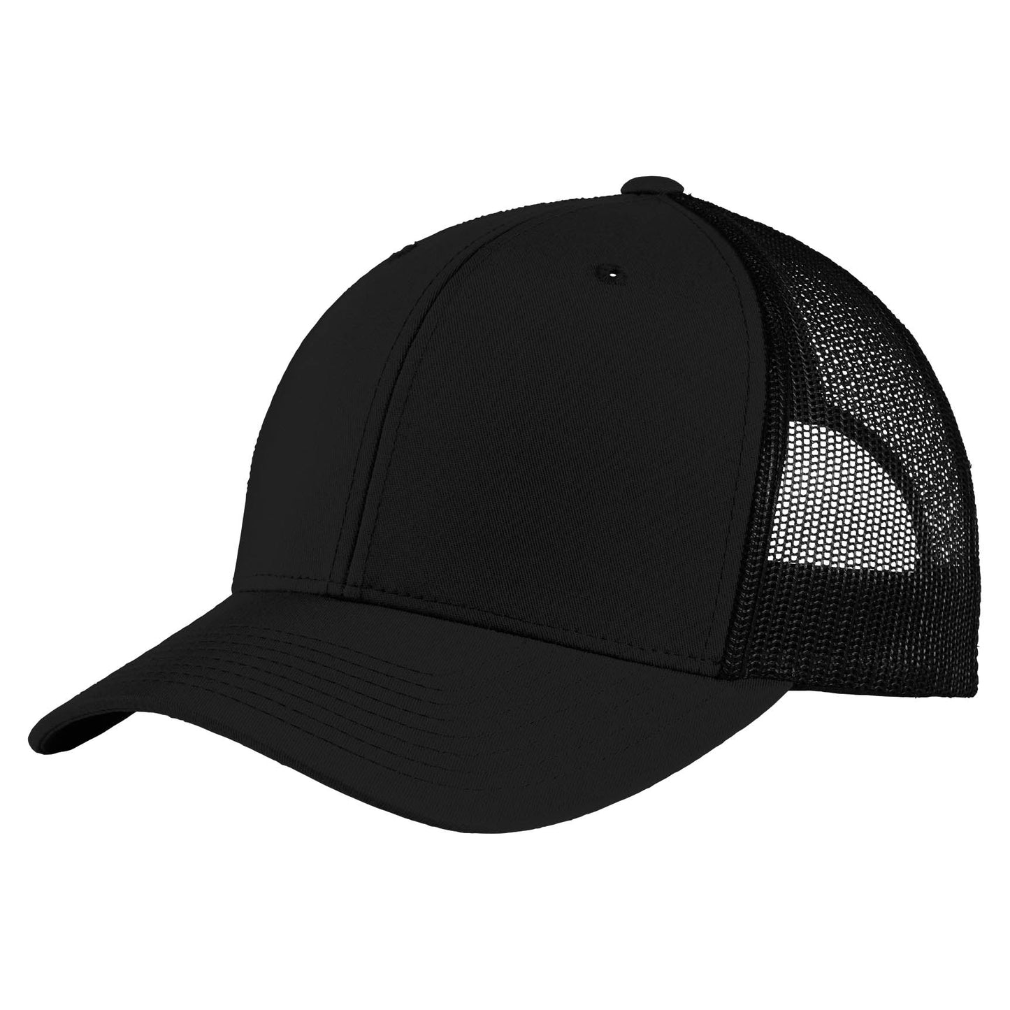 Black Ball Cap - Sport-Tek - High Fit Snap Closure - Stylish Choice