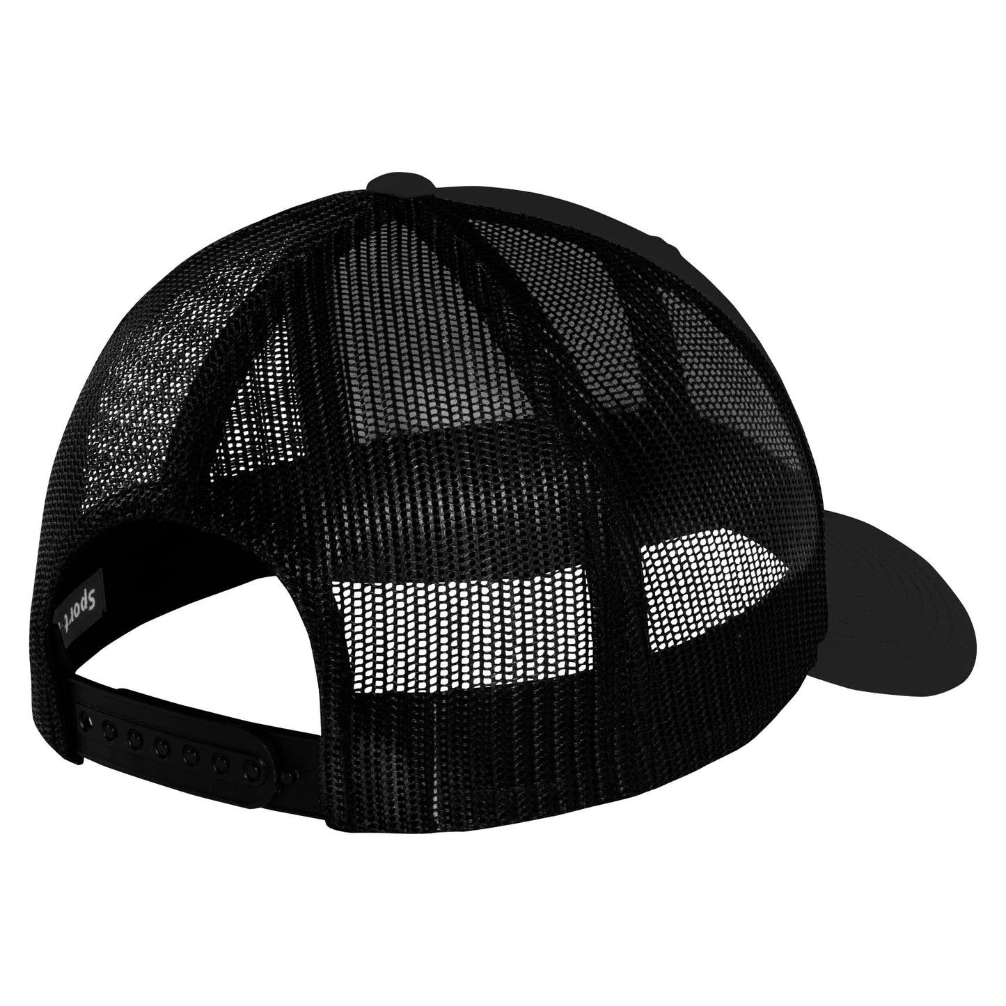 Black Ball Cap - Sport-Tek - High Fit Snap Closure - Stylish Choice