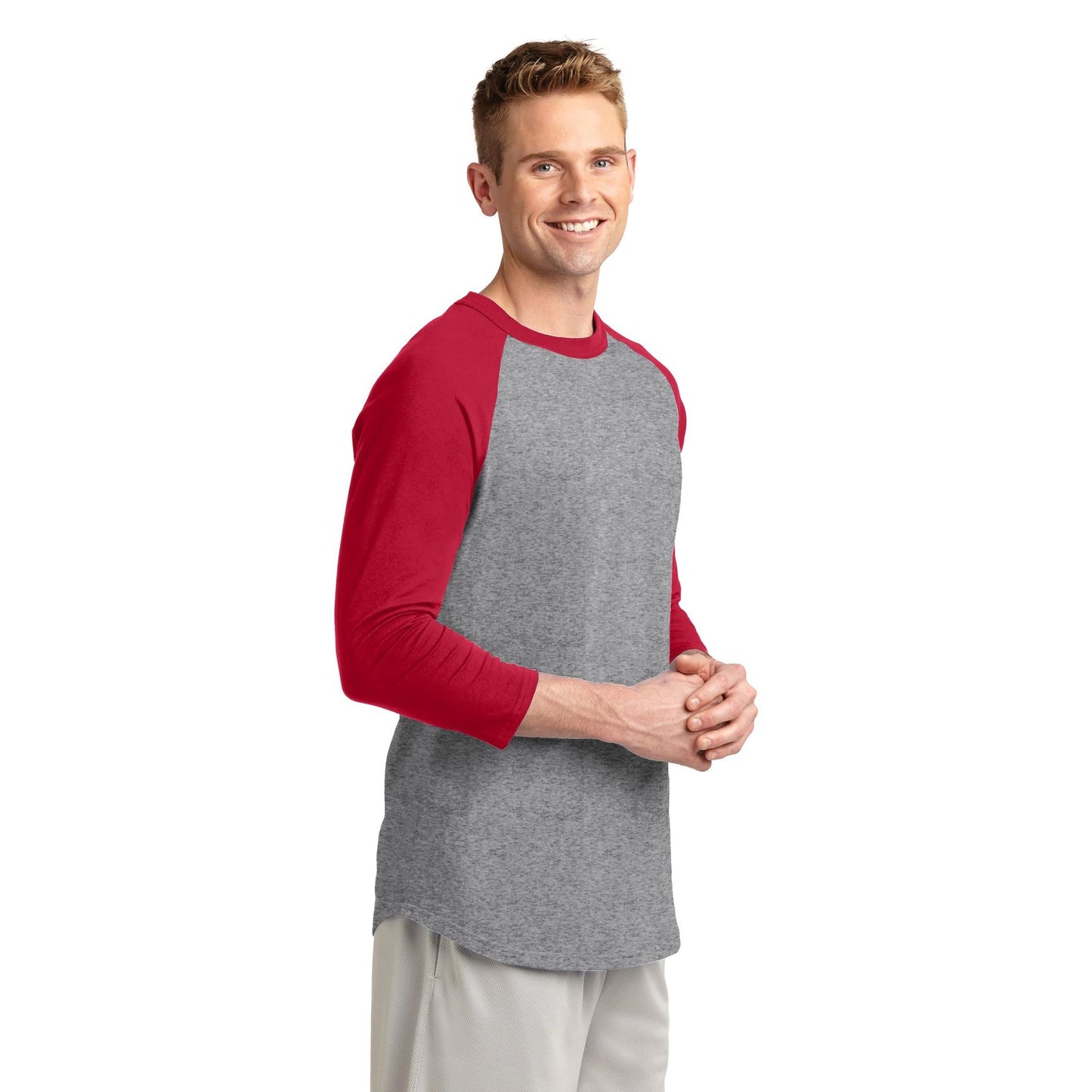 White/Deep Orange Jersey - Sport-Tek - Soft Cotton