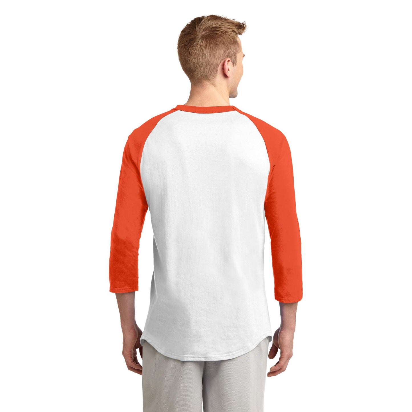 White/Deep Orange Jersey - Sport-Tek - Soft Cotton