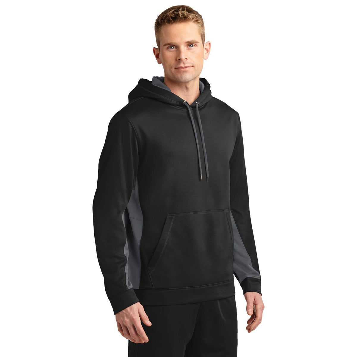 Black/Deep Orange Sweatshirt - Sport-Tek - Moisture-Wicking