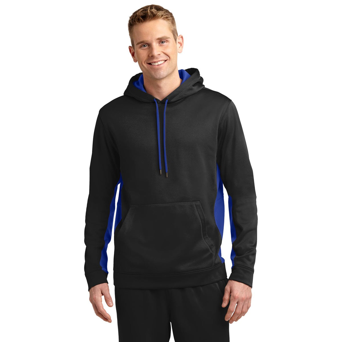 Black/Deep Orange Sweatshirt - Sport-Tek - Moisture-Wicking