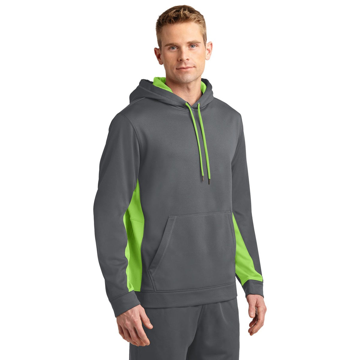 Black/Deep Orange Sweatshirt - Sport-Tek - Moisture-Wicking