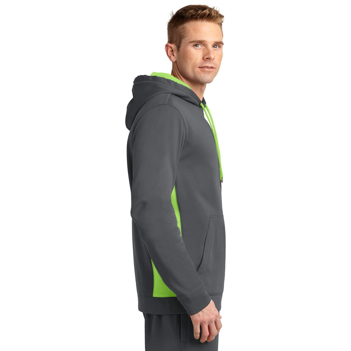 Black/Deep Orange Sweatshirt - Sport-Tek - Moisture-Wicking