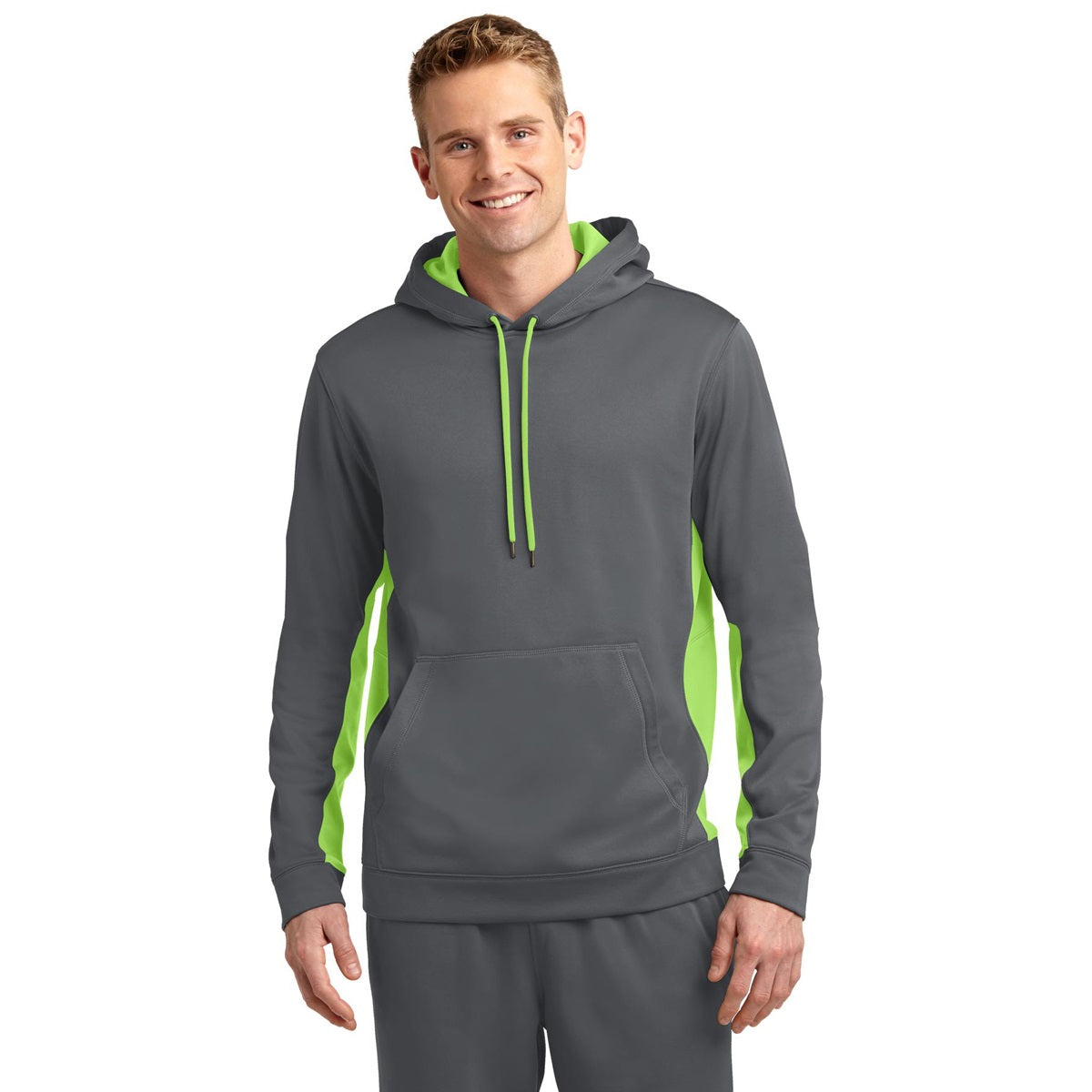 Black/Deep Orange Sweatshirt - Sport-Tek - Moisture-Wicking