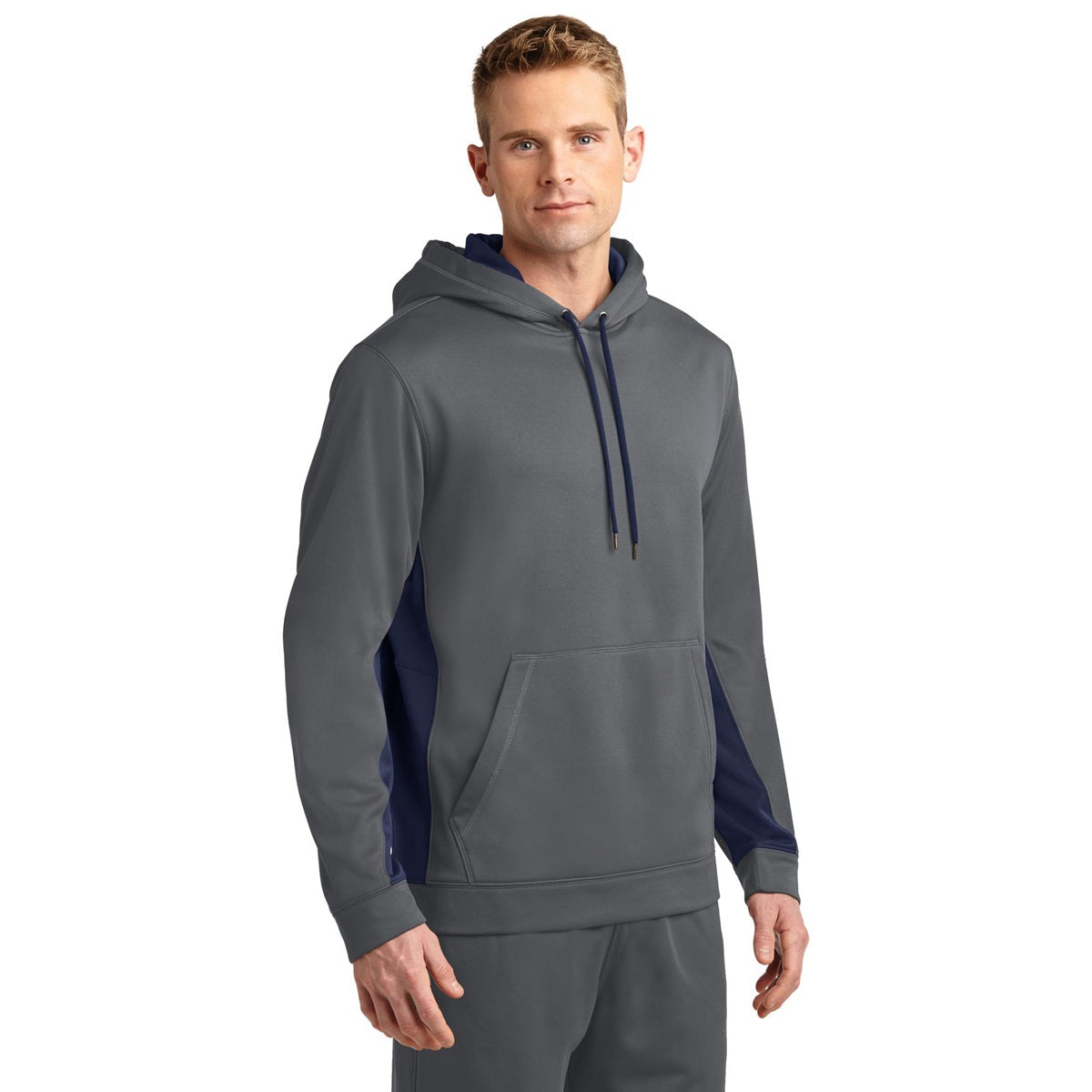 Black/Deep Orange Sweatshirt - Sport-Tek - Moisture-Wicking