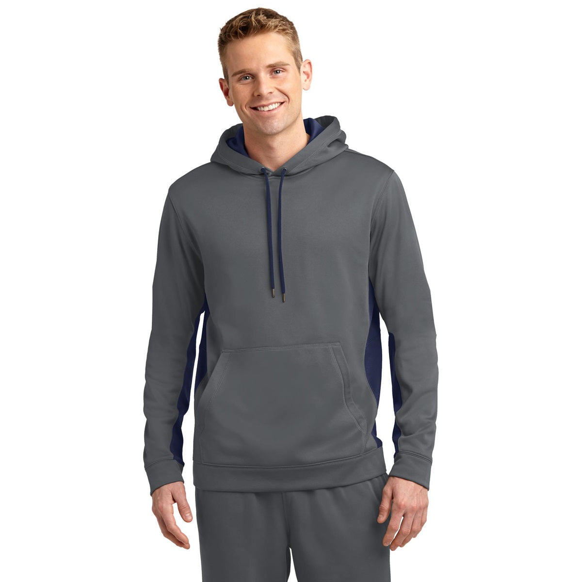 Black/Deep Orange Sweatshirt - Sport-Tek - Moisture-Wicking