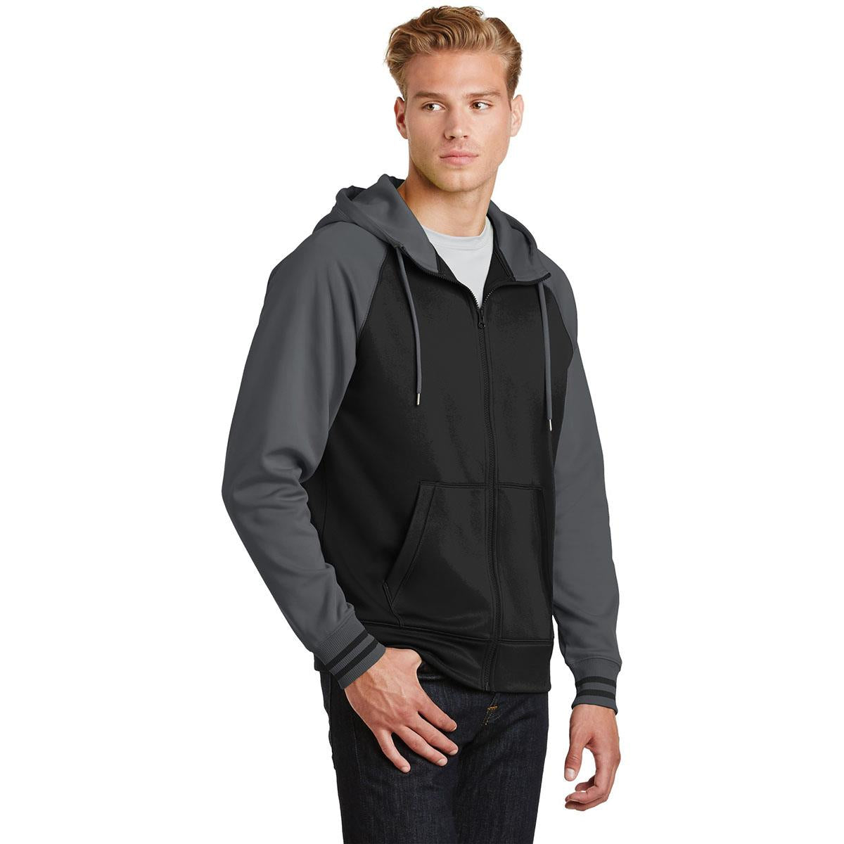 Black/Dark Smoke Grey Sweatshirt - Sport-Tek - Athletic Fit
