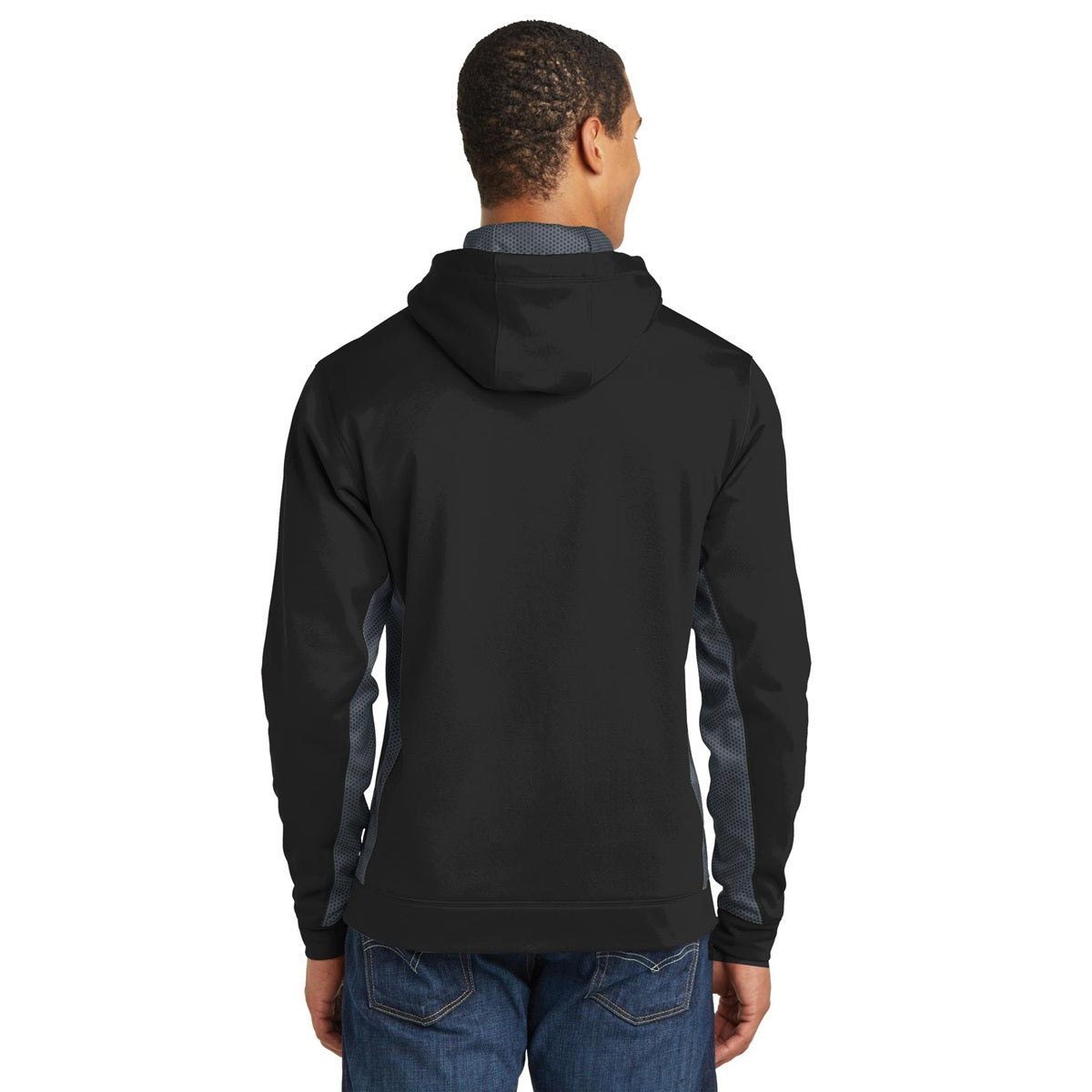Dark Smoke Grey Sweatshirt - Sport-Tek - CamoHex Print - Unique Design