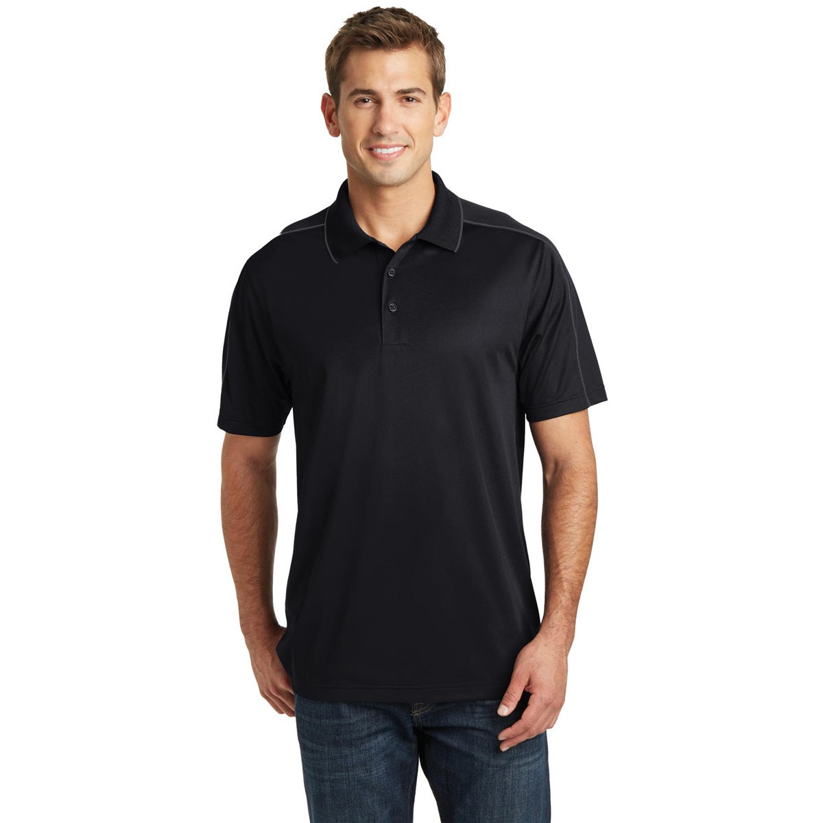 Black/Iron Grey Polo Shirt - Sport-Tek - Micropique Poly