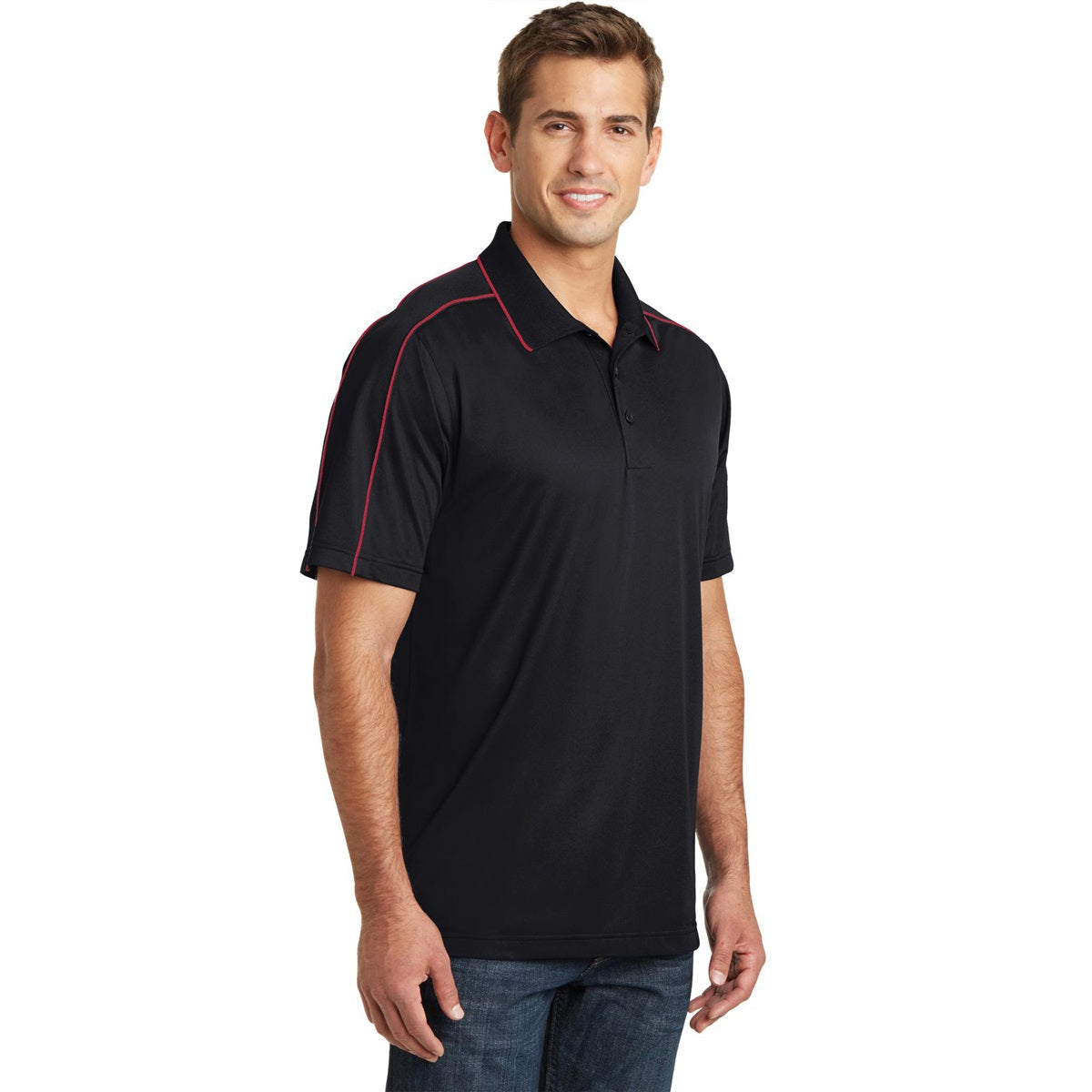 Black/Iron Grey Polo Shirt - Sport-Tek - Micropique Poly