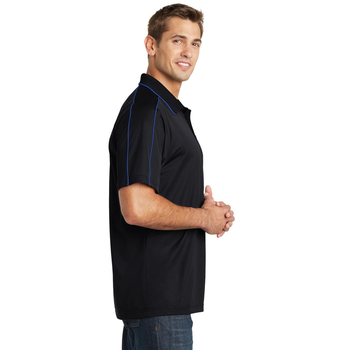 Black/Iron Grey Polo Shirt - Sport-Tek - Micropique Poly