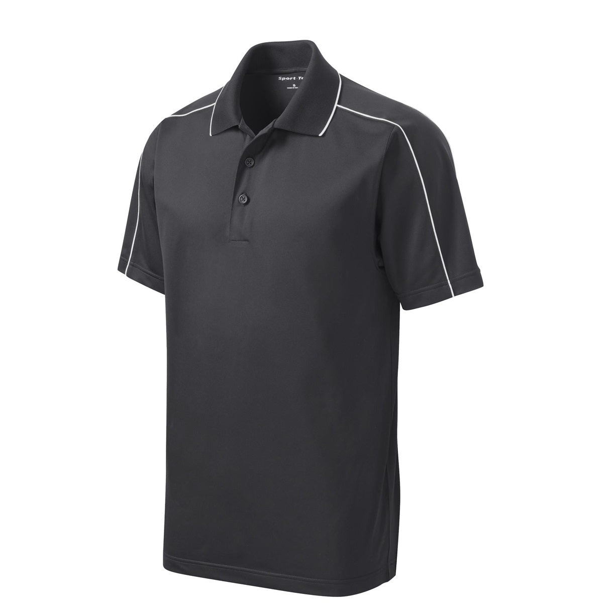 Black/Iron Grey Polo Shirt - Sport-Tek - Micropique Poly