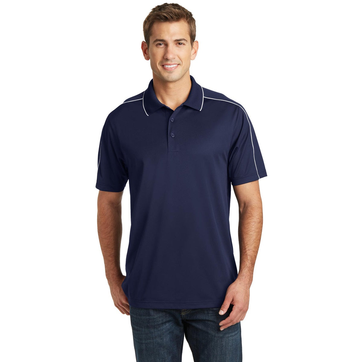Black/Iron Grey Polo Shirt - Sport-Tek - Micropique Poly