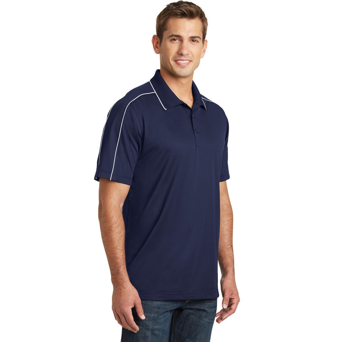 Black/Iron Grey Polo Shirt - Sport-Tek - Micropique Poly