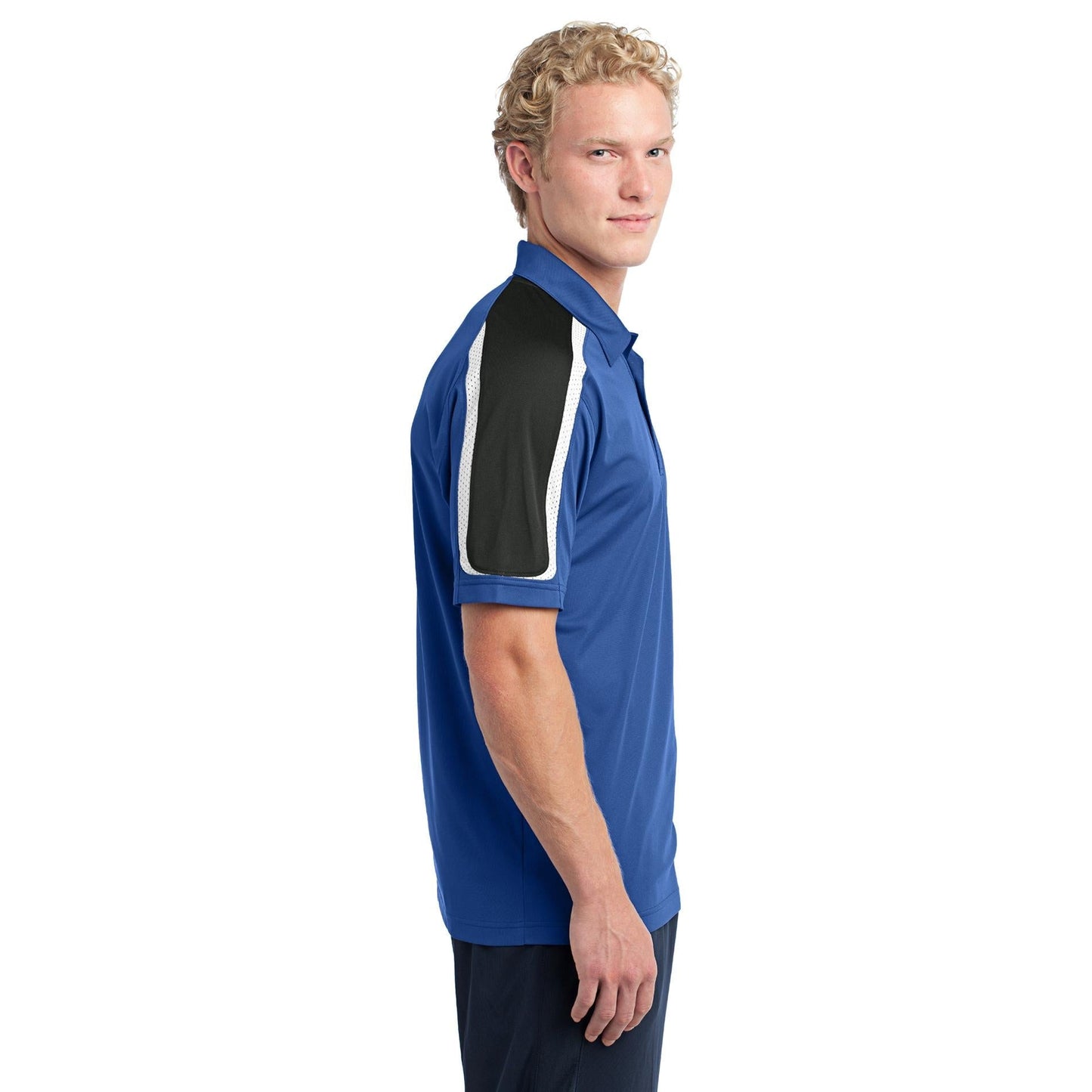 Black/Iron Grey/White Polo - Sport-Tek - Stylish Fit
