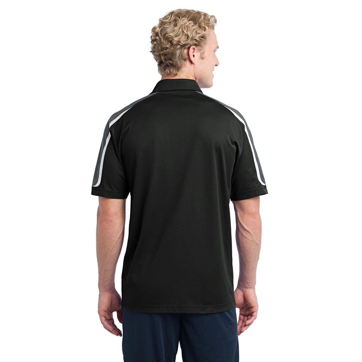 Black/Iron Grey/White Polo - Sport-Tek - Stylish Fit
