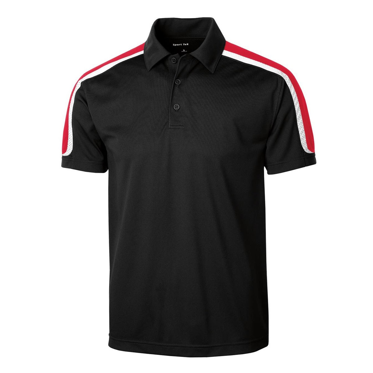 Black/Iron Grey/White Polo - Sport-Tek - Stylish Fit