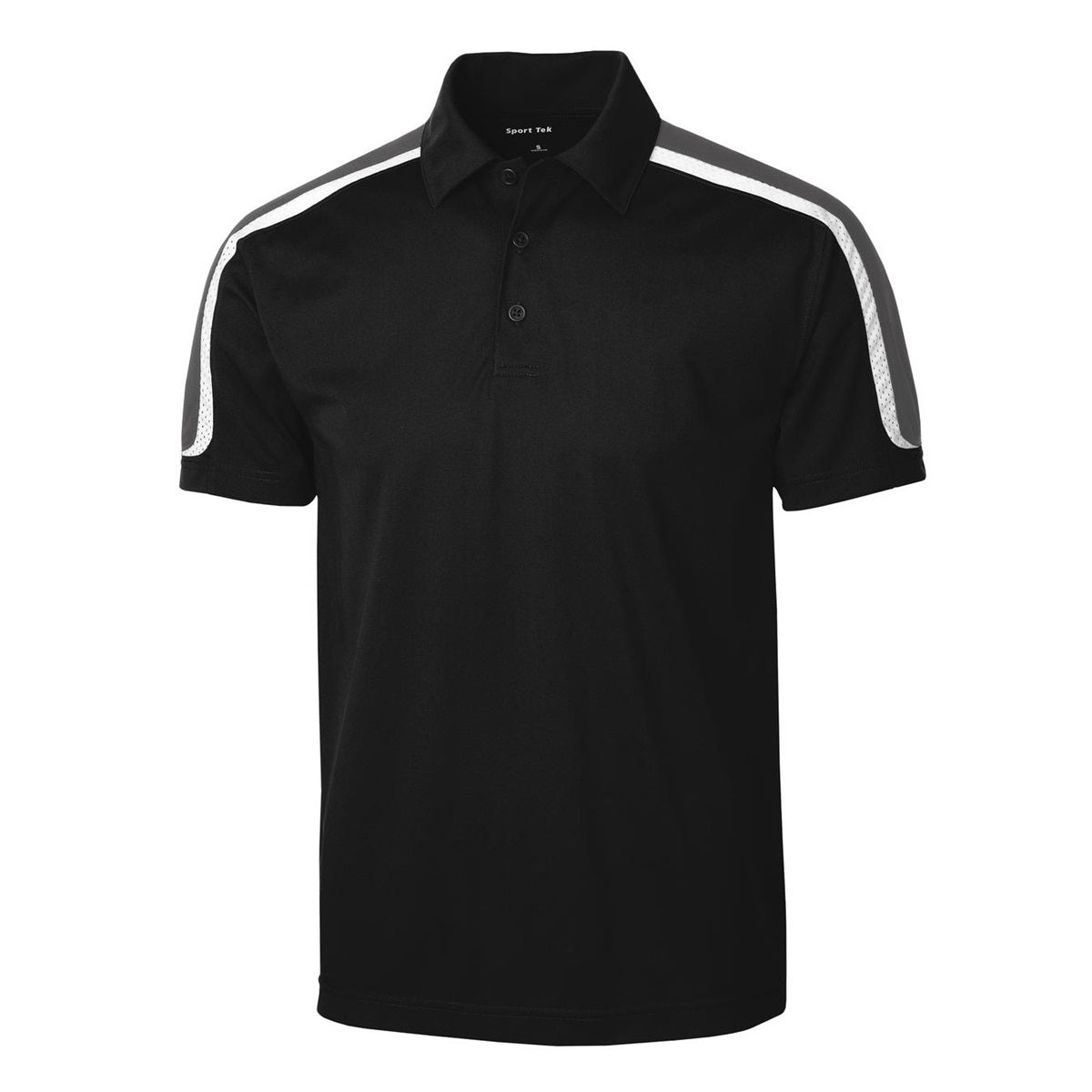 Black/Iron Grey/White Polo - Sport-Tek - Stylish Fit