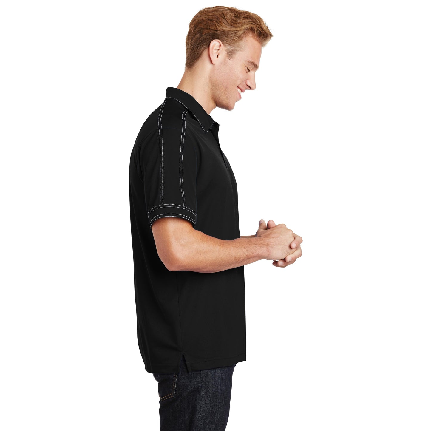 Black Polo Shirts - Sport-Tek - Snag-Resistant Micropique
