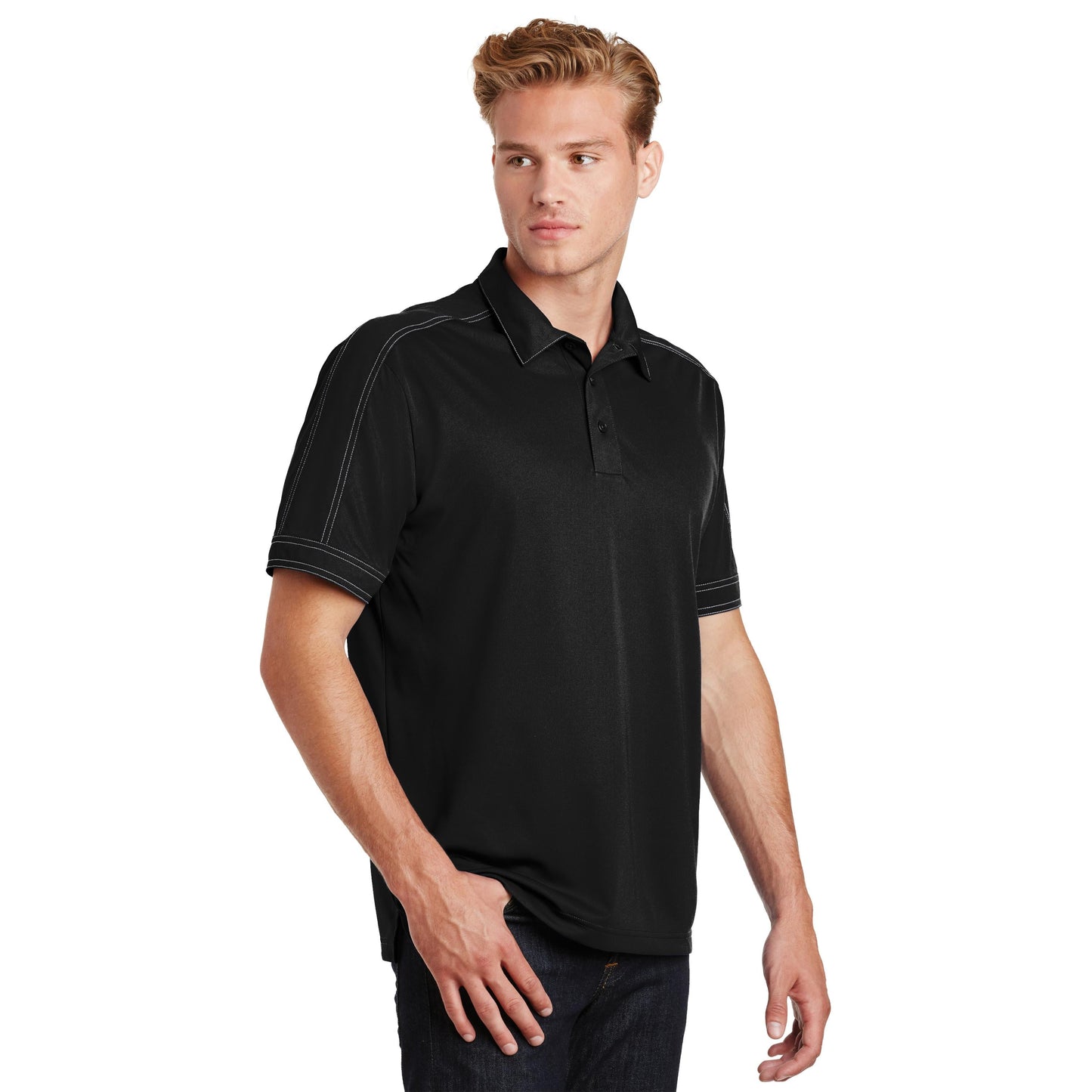 Black Polo Shirts - Sport-Tek - Snag-Resistant Micropique