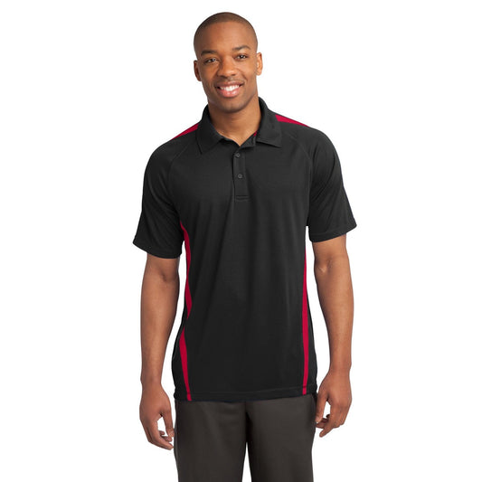 Black/Red Polo Shirt - Sport-Tek - Colorblock Style