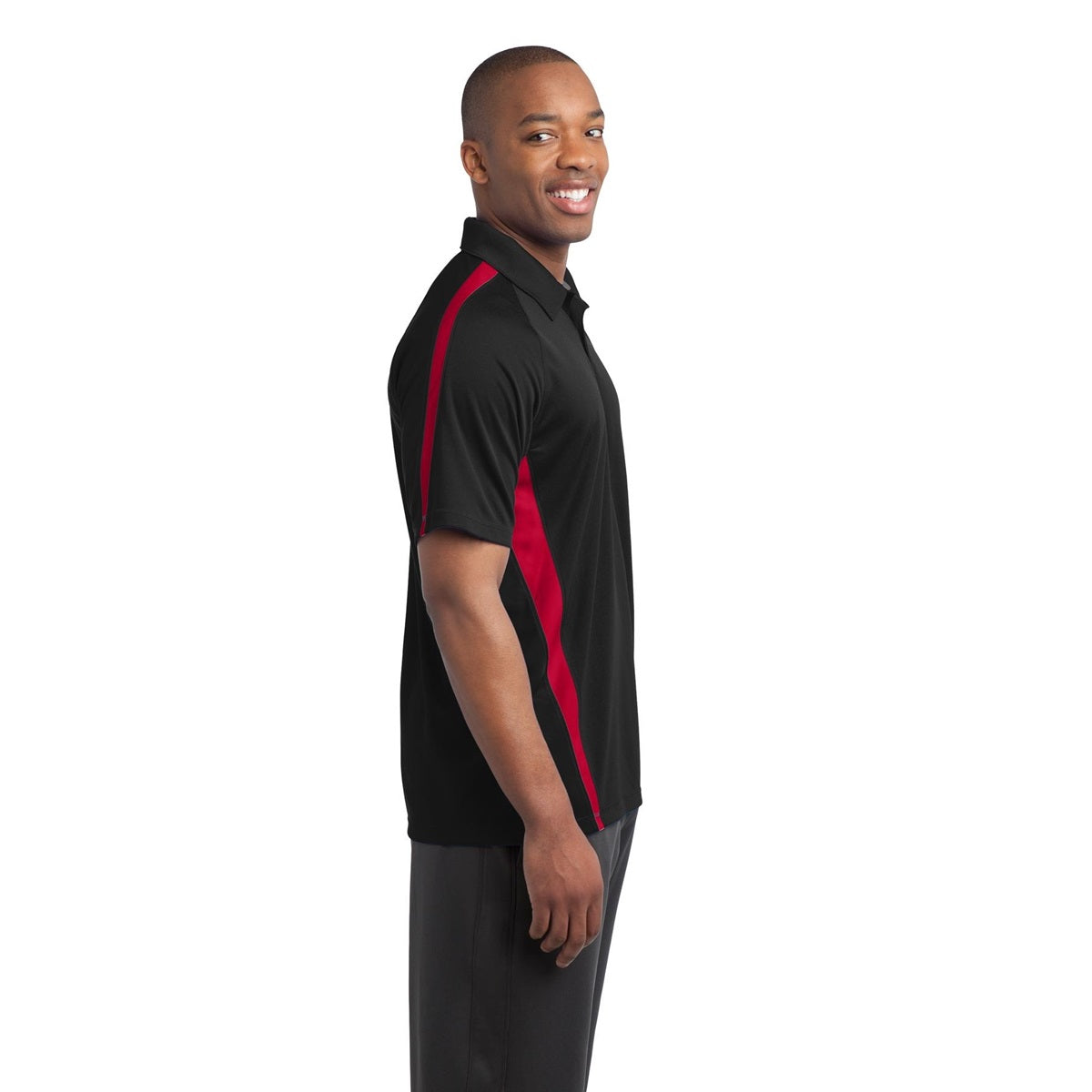 Black/Red Polo Shirt - Sport-Tek - Colorblock Style