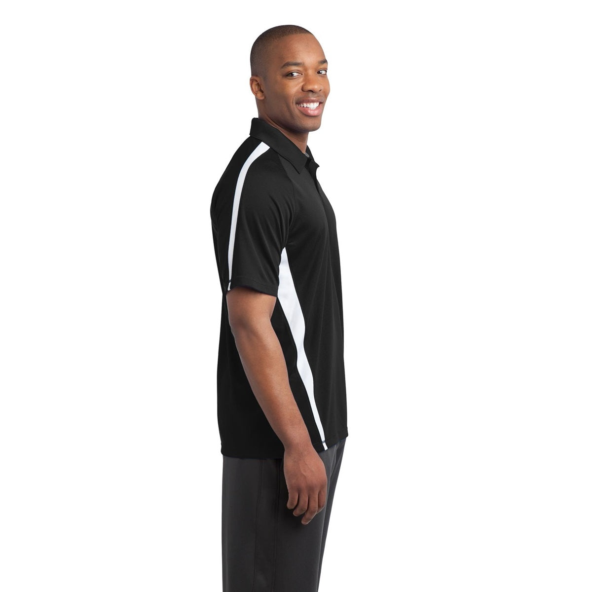 Black/Red Polo Shirt - Sport-Tek - Colorblock Style