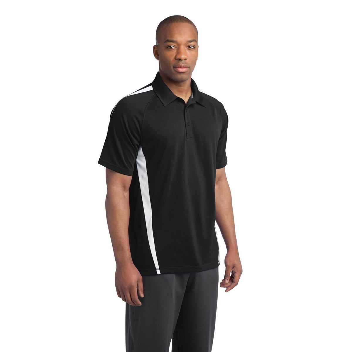 Black/Red Polo Shirt - Sport-Tek - Colorblock Style