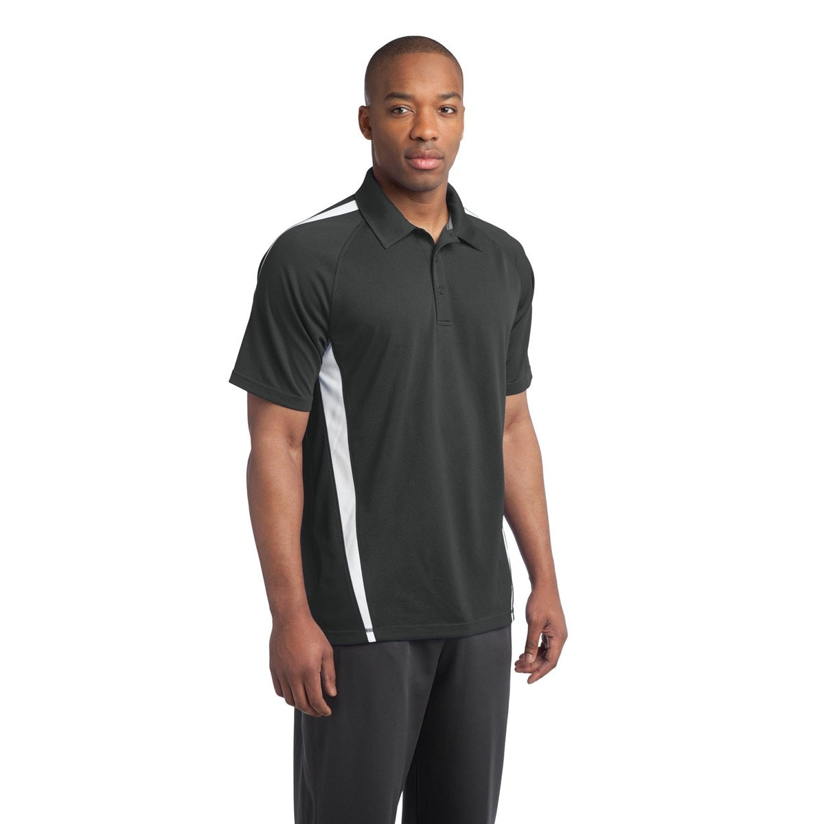 Black/Red Polo Shirt - Sport-Tek - Colorblock Style