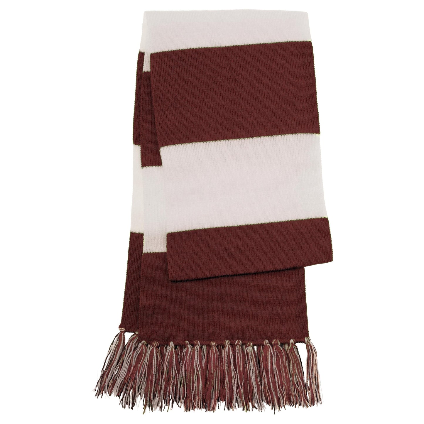 Pink Raspberry Fringed Scarf - Sport-Tek - Cozy Acrylic
