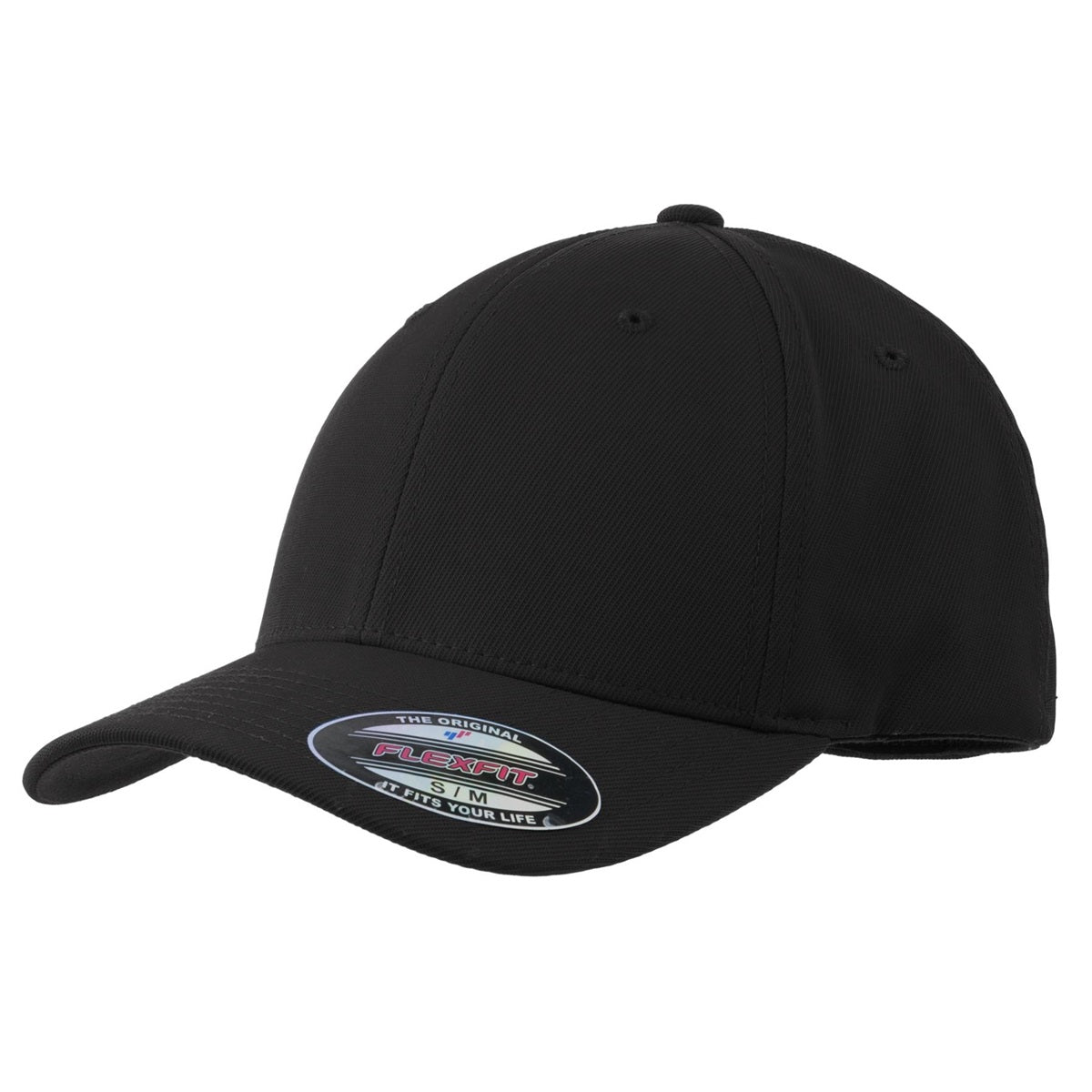 Black Ball Caps - Sport-Tek - Moisture-Wicking Flexfit