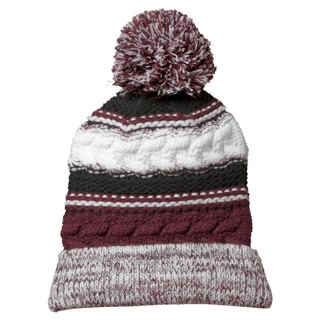 Iron Grey Beanie - Sport-Tek - Chunky Knit Design