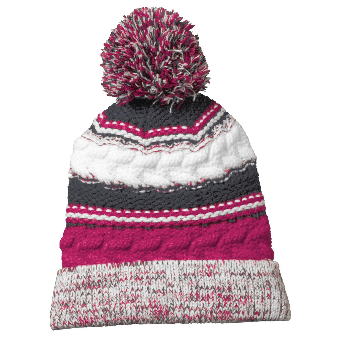Iron Grey Beanie - Sport-Tek - Chunky Knit Design