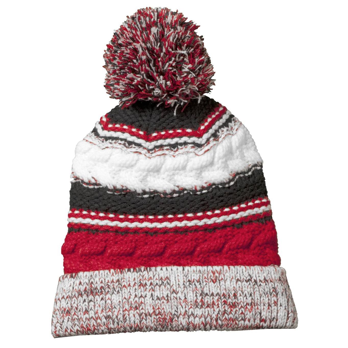 Iron Grey Beanie - Sport-Tek - Chunky Knit Design